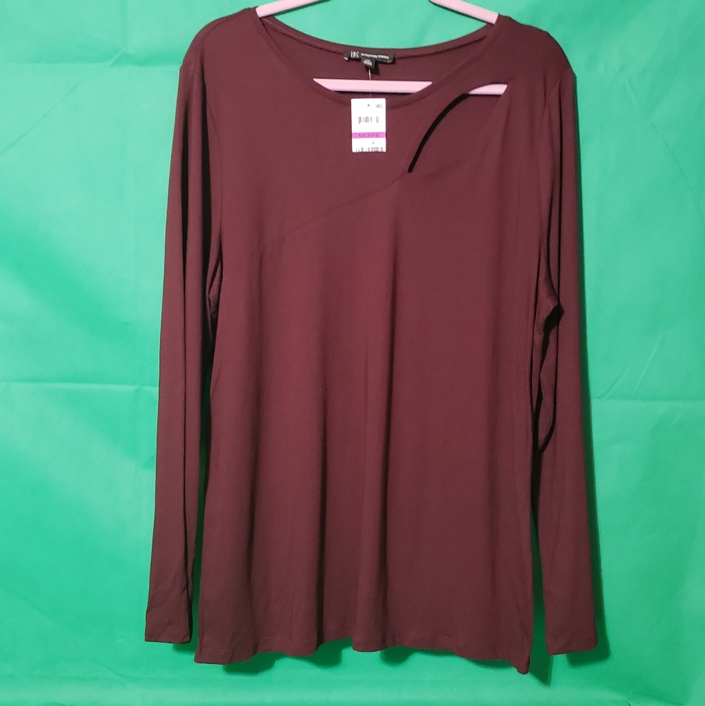 Inc international size xxl long sleeve maroon